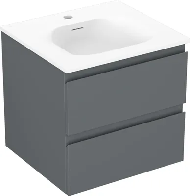 Obrázek produktu pro Mexen Orio koupelnová skříňka 50 cm s umyvadlem Vela, 2 zásuvky, grafit mat/bílá mat - 91A10-05047-2-BFF66-W23M01