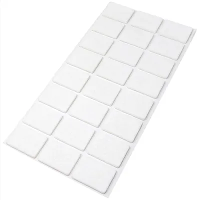 Produktbild von Adsamm® | 24 x selbstklebende Filzgleiter / Weiß / 25x35 mm / rechteckig / Möbelgleiter aus Filz mit 3.5 mm Stärke