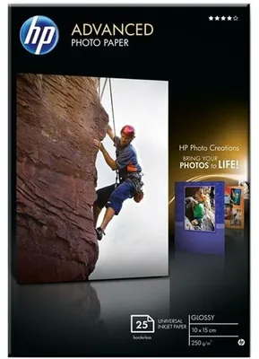 Obrázok produktu pre Fotopapier HP Advanced lesklý bez okrajov, 10 x 15 cm, 25 listov, 250 g/m²