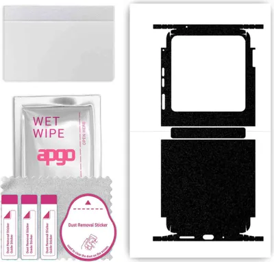 Produktbild von apgo Rückseite + Seiten Schutzfolie, Skin, kompatibel mit Motorola Razr 40 Ultra, Hinten Displayschutzfolie aus Vinylfolie, kratzfest, einfache Montage - Mattschwarz
