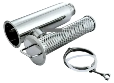 Immagine prodotto di Raccordo a 90 gradi, tubo da 76 mm, filtro a rete da 3" a flangia, modello a innesto, realizzato in acciaio inossidabile SUS304, maglia da 500