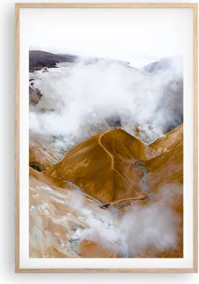Produktbild von Gerahmtes Poster - Rahmen in heller Eiche - Berge Wolken Landschaft - 61x91,5 cm - Wand Bild - Wanddeko - Wandbilder - Kunstposter - Wandposter - Bilderrahmen - Bilder - Kunstdruck - P2NPA61x91-4711