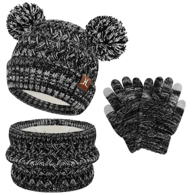 Imagen del producto de SolidKeus - Conjunto de invierno para niños: Gorro, bufanda y guantes