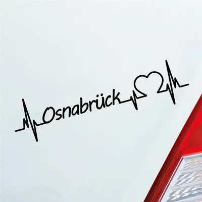 Produktbild von Auto Aufkleber Osnabrück Herz Herzschlag 19x5 cm Schwarz Glanz Sticker Heckscheibenaufkleber