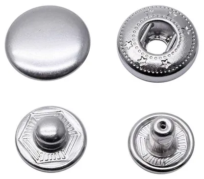 Produktbild von 80 Stück silberne Knöpfe mit einem Durchmesser von 15 mm für Lederarbeiten