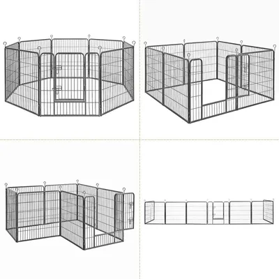 Obrázok produktu pre Ohrádka pre šteňatá a malé domáce zvieratá – sivá – 80 x 80 cm na jeden diel