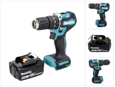 Obrázek produktu pro Akumulátorová příklepová vrtačka Makita DHP 487 F1 18 V 40 Nm bezkartáčová + 1x akumulátor 3,0 Ah - bez nabíječky