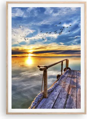Produktbild von Gerahmtes Poster - Rahmen in heller Eiche - See Brücke - 70x100 cm - Wand Bild - Wanddeko - Wandbilder - Kunstposter - Wandposter - Bilderrahmen - Bilder - Kunstdruck - Wandbild - P2NPA70x100-3963