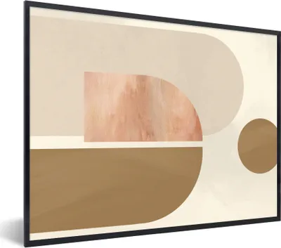 Produktbild von MuchoWow® Gerahmtes Poster Kunst - Abstrakt - Rosa 80x60 cm - Poster mit Schwarzem Bilderrahmen Wandposter Rahmen Foto Bilder - Schwarzem - Mit Gestell