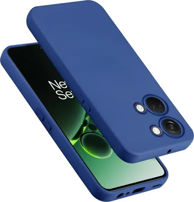 A blue phone case is shown on top of a smartphone.