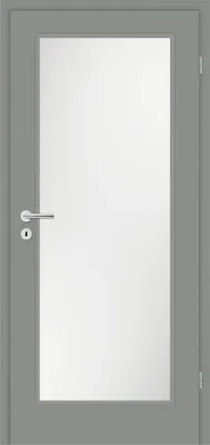 Produktbild von Pertura Zimmertür Mila 01 edelgrau lackiert 73,5x198,5 cm Rechts mit Lichtausschnitt HL (ohne Glas)