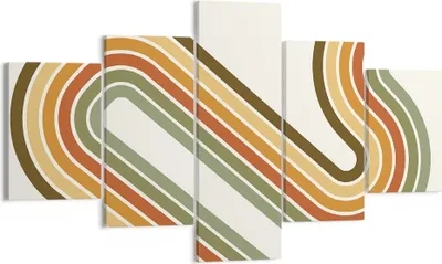 Produktbild von Bild auf Leinwand - Leinwandbild - 5 Teile - Abstraktion Weg Gürtel - 125x70cm - Wand Bild - Wanddeko - Wandbilder - Leinwanddruck - Bilder - Wanddekoration - Leinwand bilder - EA125x70-4425