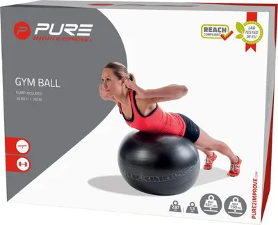 Image de Ballon d'entraînement fitness 75cm 200kg noir PURE 2 IMPROVE