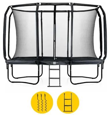Immagine prodotto di Trampolino urbano BLITS rettangolare 305 x 213 cm nero, rete di sicurezza inclusa