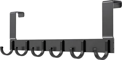 Immagine prodotto di Guida a gancio per porte standard fino a 2,1 cm, nera, senza foratura
