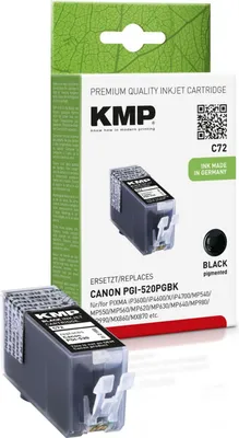 Produktbild von KMP C72 schwarz Tintenpatrone ersetzt Canon PGI-520PGBK