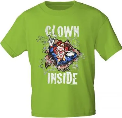 Produktbild von T-Shirt mit Print - Karneval - Clown Inside - 09523 - versch. Farben zur Wahl - Gr. S-2XL Color - grün Größe - M