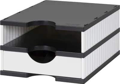Produktbild von Styro 268-0102.0905S, Polystyrene, Schwarz, Weiß, 1 Schublade(n), 225 x 315 x 49 mm, 248 mm, 331 mm