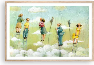 Produktbild von Gerahmtes Poster - Rahmen in heller Eiche - Abstraktion modern - 91,5x61 cm - Wand Bild - Wanddeko - Wandbilder - Wandposter - Bilderrahmen - Bilder - Kunstdruck - Wandbild - P2NAA91x61-3642