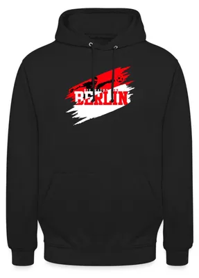 Produktbild von Spreadshirt Die Macht Aus Berlin Rot-Weiß Fußball Fan Uni Hoodie, M, Schwarz