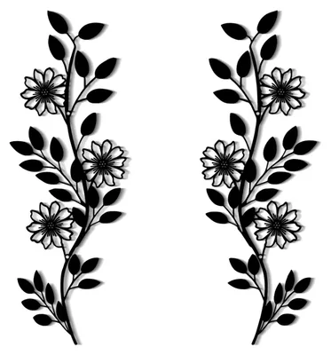 Image de 2 pièces de décoration murale en métal avec motif de feuilles