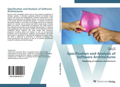 Produktbild von Specification and Analysis of Software Architectures