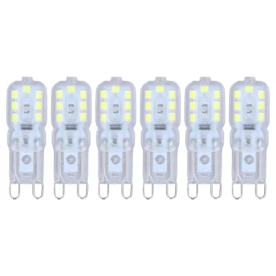 Obrázek produktu pro Žárovka G9, stmívatelná, šetrná k očím, úsporná, 14 LED diod, 3 W, do lustrů a stolních lamp, 6 ks, teplá bílá, 220 V
