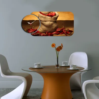 Produktbild von Opviq, YMS-64, Wanduhren, Mehrfarbig, MDF, 68 x 32 cm