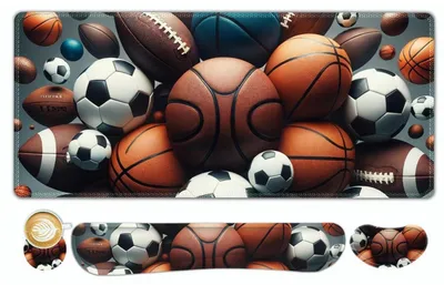 Produktbild von Großes Mauspad-Set mit Handgelenkauflage, 4 Stück, 90 x 40 cm, XXL Schreibtischunterlage, rutschfest, genähte Kanten