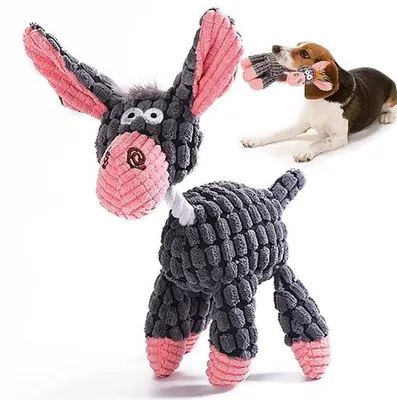 Produktbild von Ibenzoa® Plüsch-Hundespielzeug mit Quietscher, weich & waschbar – ideal für kleine und mittelgroße Rassen sowie zahnende Welpen, nicht für aggressive Kauer