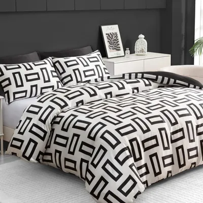 Obrázok produktu pre Obliečky 200x200 cm, obojstranné, so zipsom, čierna a biela, do spálne