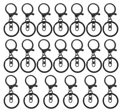 Produktbild von Hummerkralle Karabiner mit Schlüsselring - 20 Stück - Metall - Schwarz