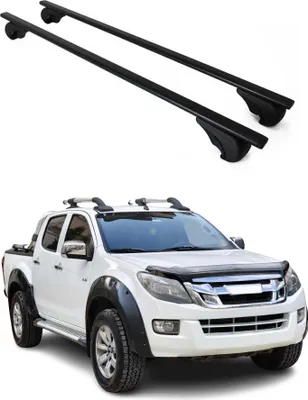 Image de Barres de toit Transversales pour Isuzu D-Max 2012-2024 Fer Noir