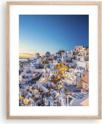 Produktbild von Gerahmtes Poster - Rahmen in heller Eiche - Griechenland Insel Sommer - 40x50 cm - Wand Bild - Wanddeko - Wandbilder - Wandposter - Bilderrahmen - Bilder - Kunstdruck - Wandbild - P2NPA40x50-4062