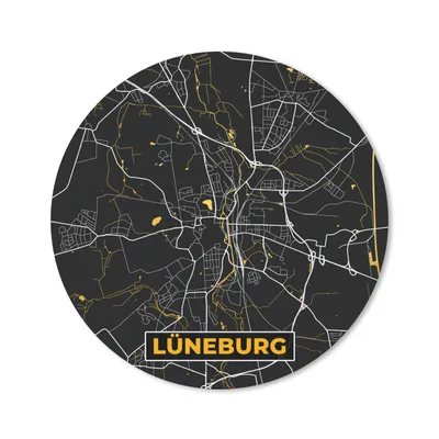 Produktbild von MuchoWow® Mauspad Mousepad Karte - Lüneburg - Gold - Stadtplan - Deutschland 50x50 cm - Mousepads - Maus Mat - Pad - Mausunterlage - Vinyl
