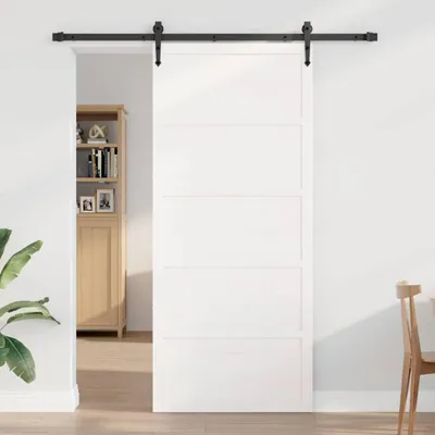 Produktbild von “2026 Modern“ Scheunentür Weiß 100 x 2,5 x 208cm Massives Kiefernholz - Designermöbel 658337 - Zimmertüren