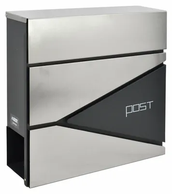 Immagine prodotto di Cassetta postale con dettagli in acciaio inossidabile, antracite/argento, 370x370x105 mm