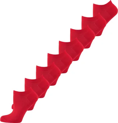 Produktbild von NUR DIE Uni Sneakersocken 8-Pack Uni Colour Sneaker farbige Füßlinge kurz - rot - Größe 43-46