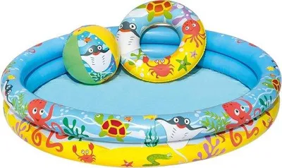 Zdjęcie produktu dla Basenik dla dzieci ze zjeżdżalnią 122 x 20 cm, wielokolorowy