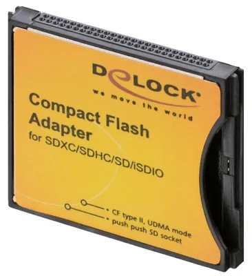 Image de Adaptateur Delock Compact Flash CF II vers SDHC, SDXC