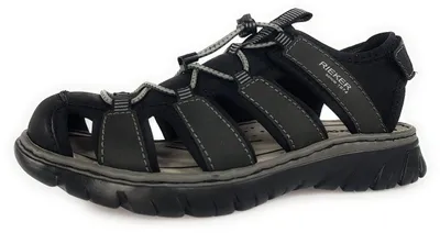 Image de Sandales Rieker pour hommes, couleur noire, style décontracté