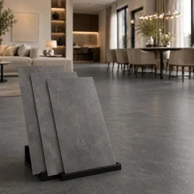 Zdjęcie produktu dla Berti Graf Samoprzylepne płytki winylowe LVT 2 mm, 60 x 30 cm – dekor marmuru i betonu, elastyczne i łatwe do przycinania, Obraz wygenerowany przez AI
