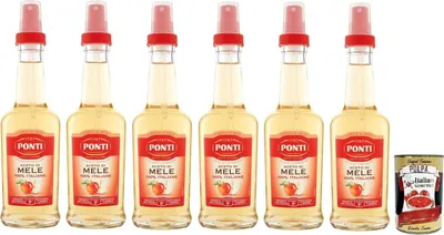 Produktbild von 6x Ponti Aceto di Mele Spray,Säure 5% Apfelessig,Hergestellt aus 100% Italienischen Äpfeln,250ml + Italian Gourmet Polpa di Pomodoro 400g Dose