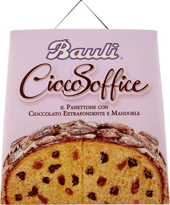 Produktbild von 3x Bauli Panettone CiocoSoffice mit schokoladentropfen rosine geröstete Mandeln 750g