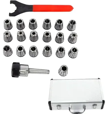 Produktbild von Collet-Set, Legierter Stahl, ER32 Spannzangenbereich 1-20mm, Länge 39mm, Außendurchmesser 32mm, 21 Teile