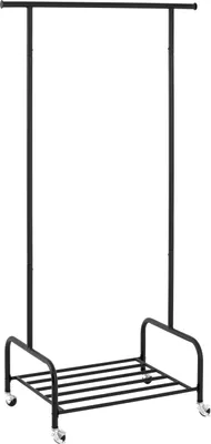 Produktbild von HAKU Rollgarderobe schwarz - Metall, B/H/T: 93x175x54 cm