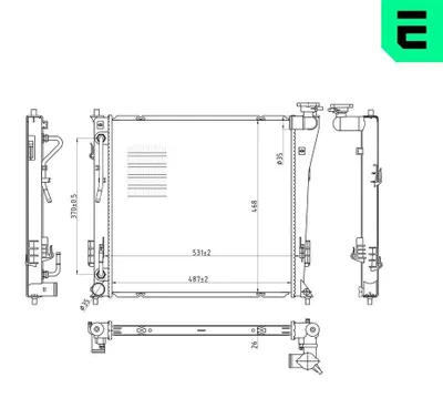 Produktbild von ERA 673333 Kühler Wasserkühler Motorkühler für HYUNDAI i40 CW (VF) i40 (VF)