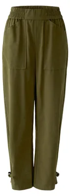 Produktbild von Oui Damen Hose, Tapered geschnitten, verkürzte Länge, Ockerbraun, Größe 40, Baumwoll-Lyocell-Mix, Gummibund