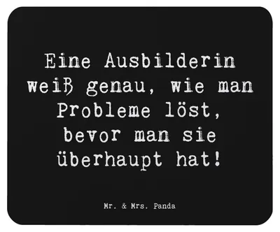 Produktbild von Mr. & Mrs. Panda Mouse Pad Spruch Ausbilderin Weisheit - Schwarz - Geschenk, Berufsliebe, Verantwortung, Ausbildung, Mousepad, laptop, Beruf, personalisierte Geschenke