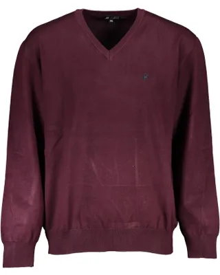 Produktbild von Elegant rotes Herrenhemd mit V-Ausschnitt und Stickerei-Detail